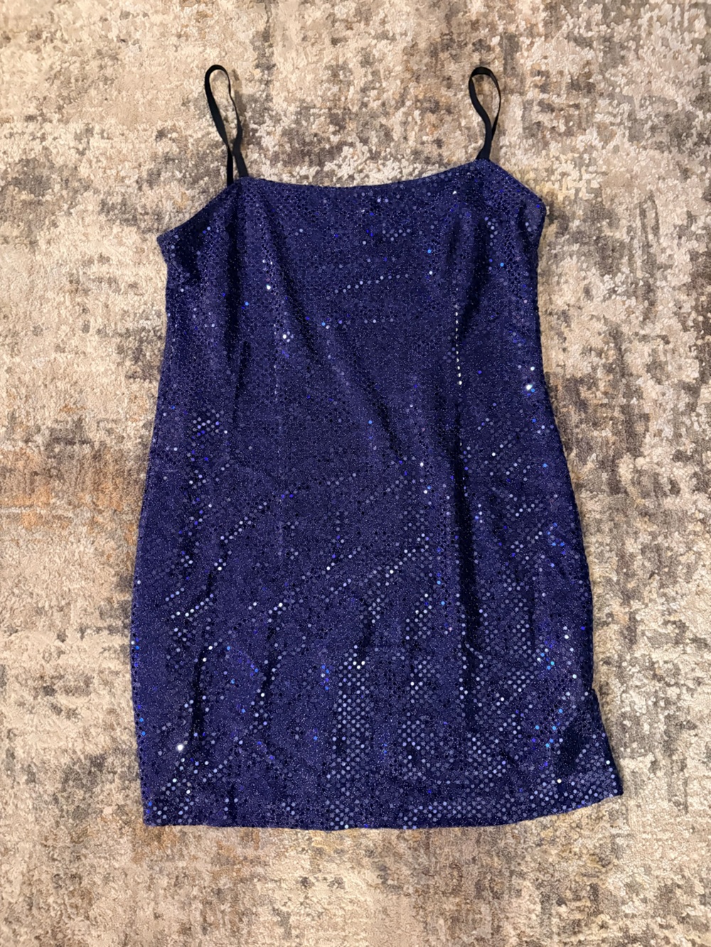 Guess Women's Sparkling Navy Sequin Slip Dress
